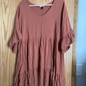 Women's Rust V-Neck mini dress